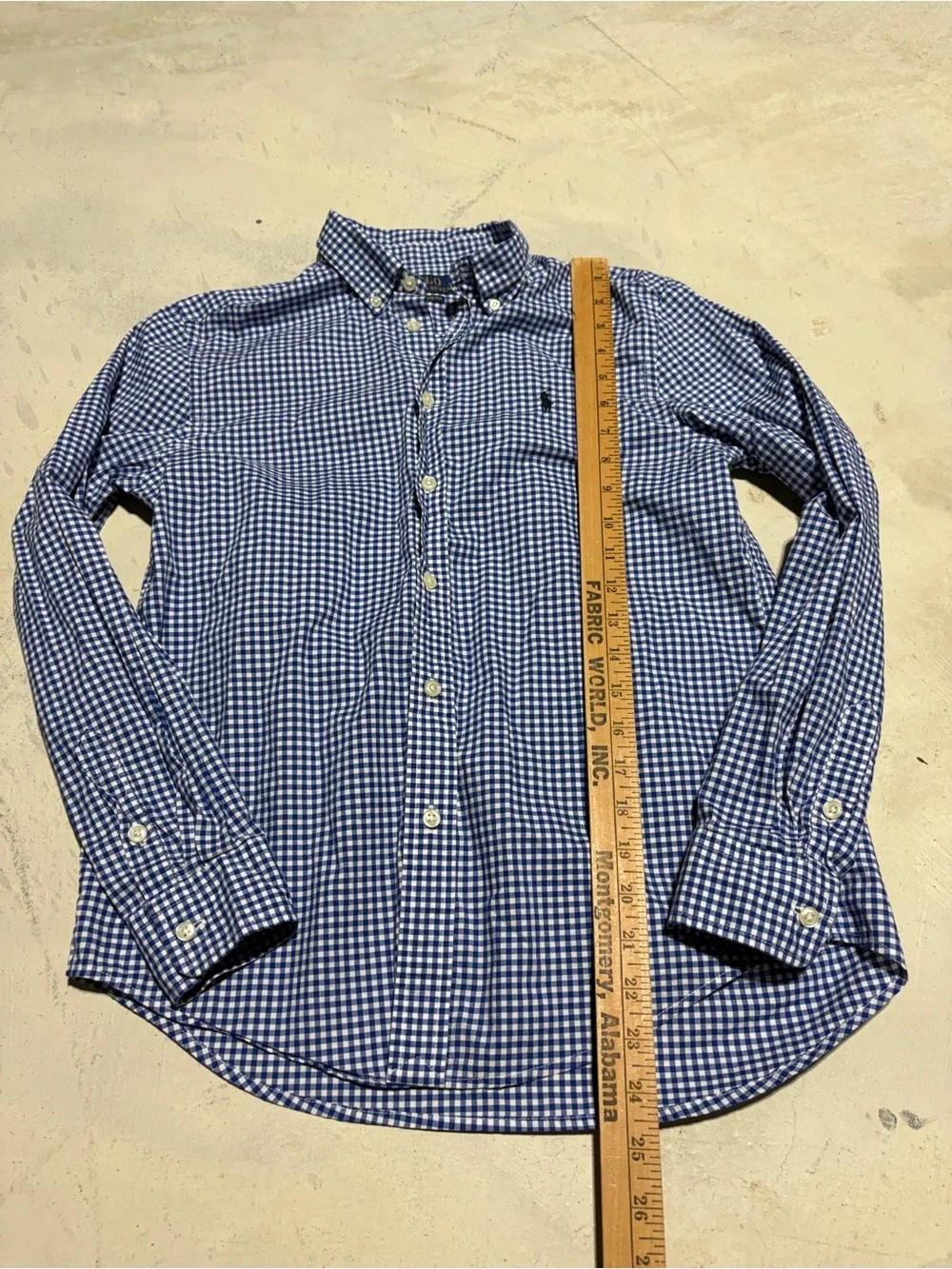 Polo Ralph Lauren Blue Gingham Button-Down Shirt large 14-16